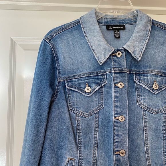 INC International Concepts Striped Hem Jean Jacket - Picture 3 of 10